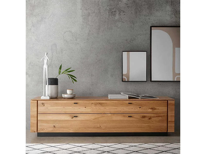 TV Lowboard Wildeiche massiv mit einer Schublade Klappe