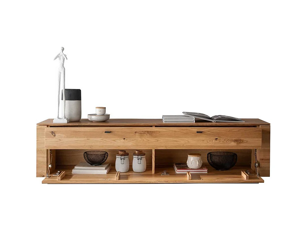 TV Lowboard Wildeiche massiv mit einer Schublade Klappe