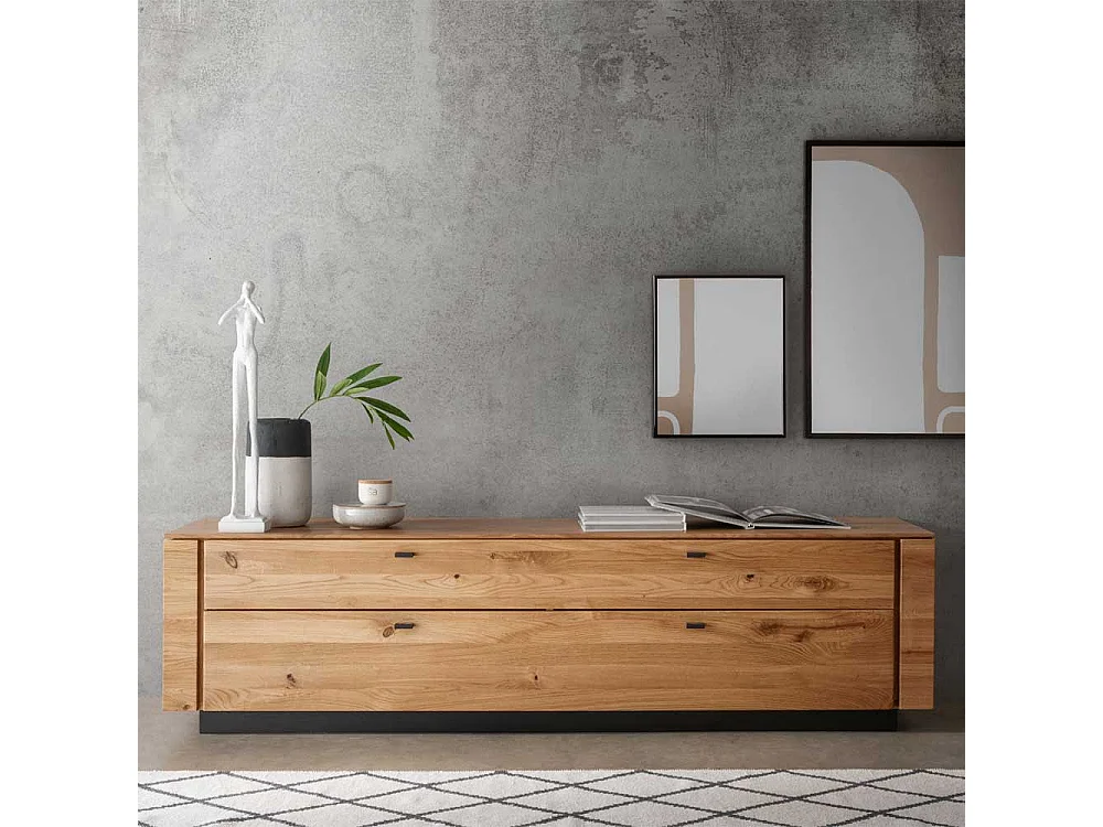 TV Lowboard Wildeiche massiv mit einer Schublade Klappe