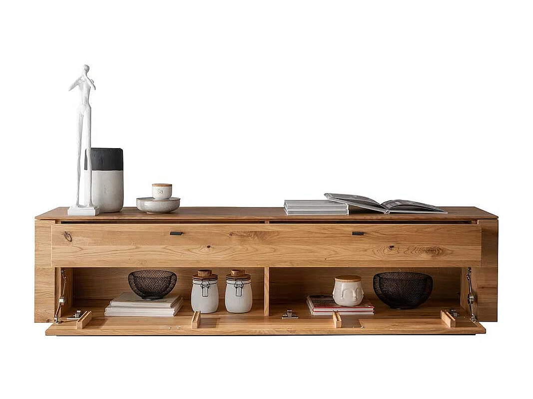 TV Lowboard Wildeiche massiv mit einer Schublade Klappe