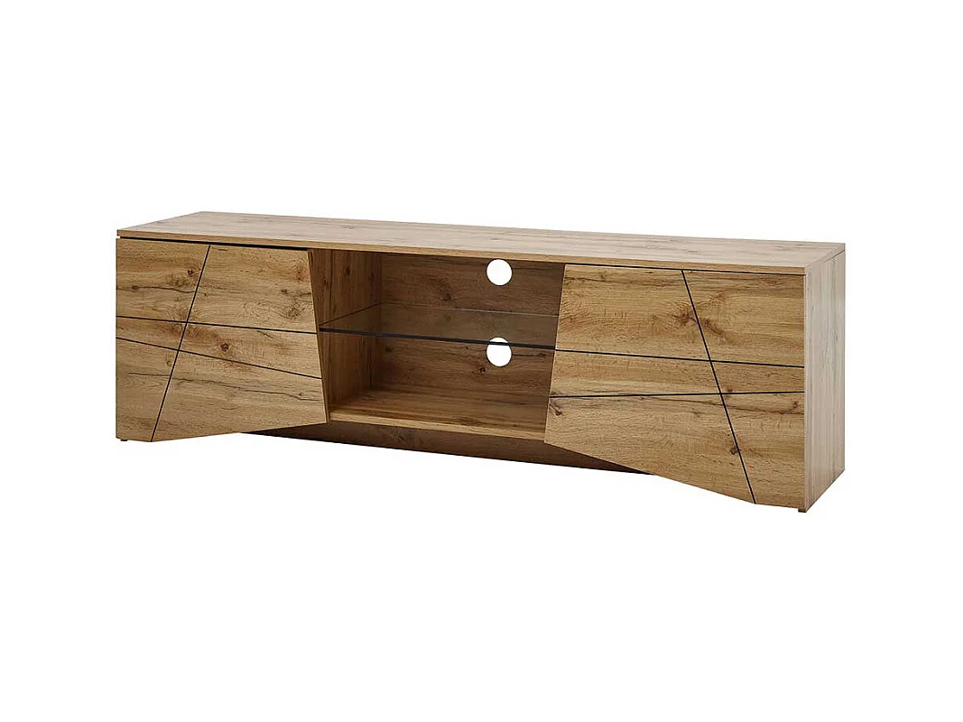 Modernes TV Lowboard in Eichefarben 160 cm breit
