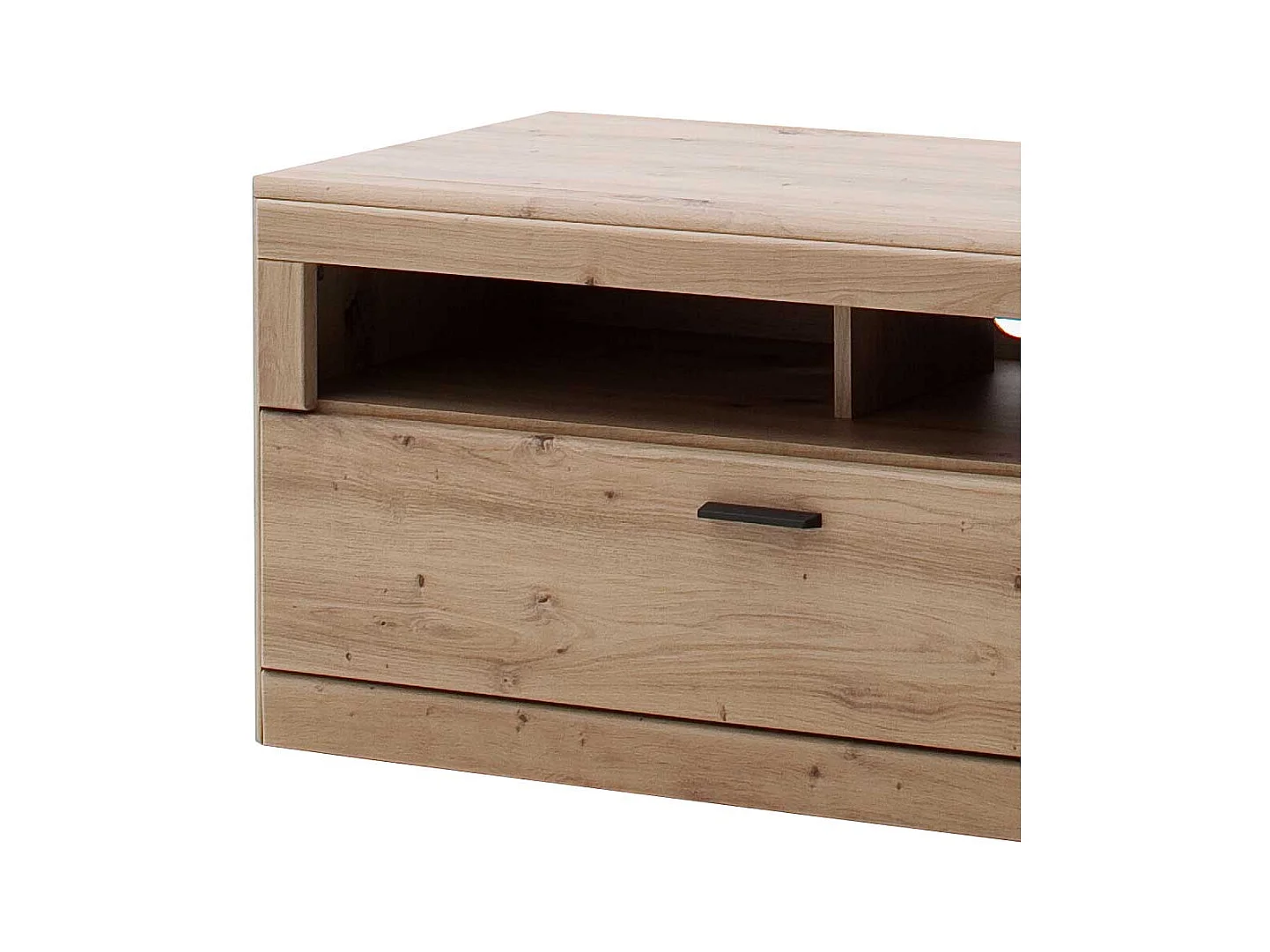 Fernseher Schrank in Eiche Optik und Dunkelgrau einer Schublade