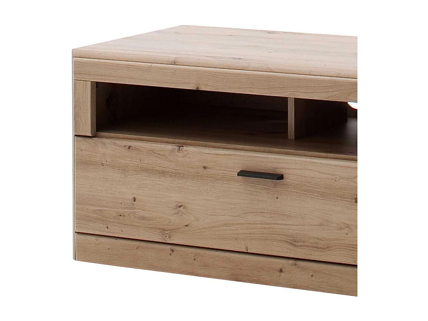 Fernseher Schrank in Eiche Optik und Dunkelgrau einer Schublade