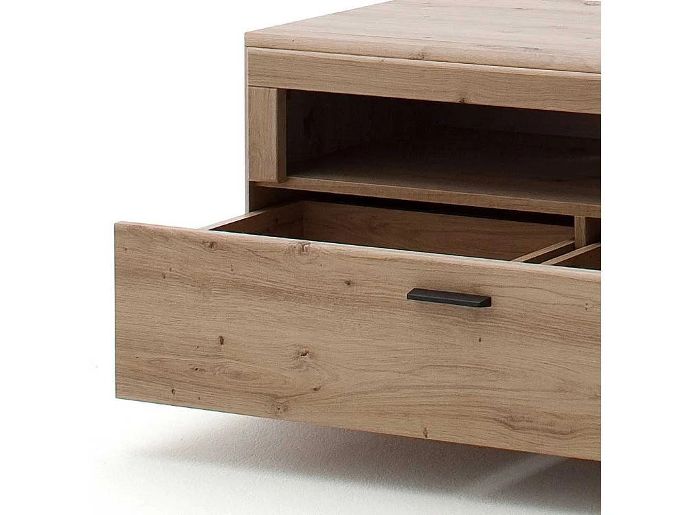 Fernseher Schrank in Eiche Optik und Dunkelgrau einer Schublade