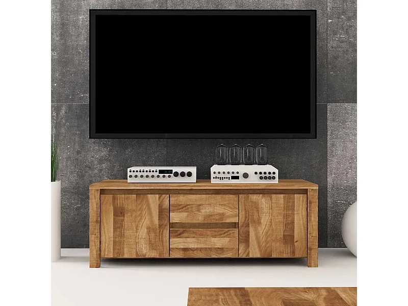 Lowboard aus Wildeiche Massivholz 115 cm