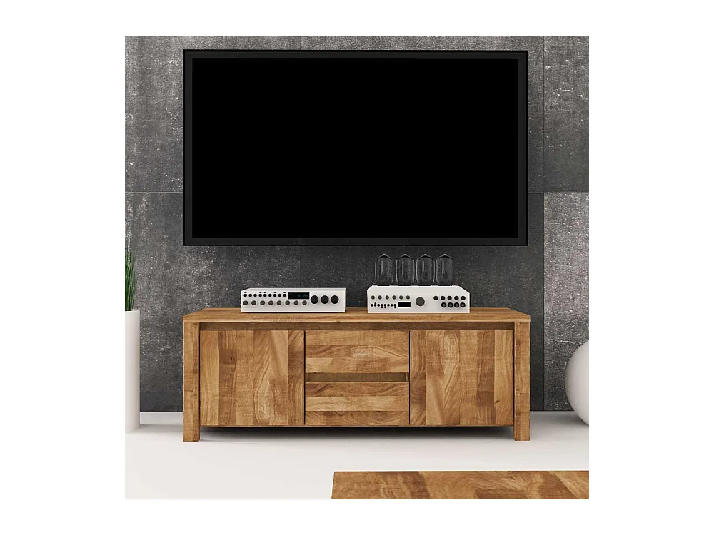 Lowboard aus Wildeiche Massivholz 115 cm