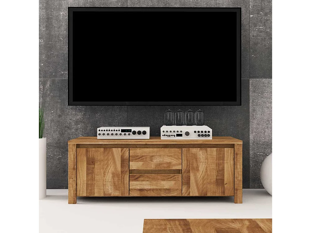 Lowboard aus Wildeiche Massivholz 115 cm