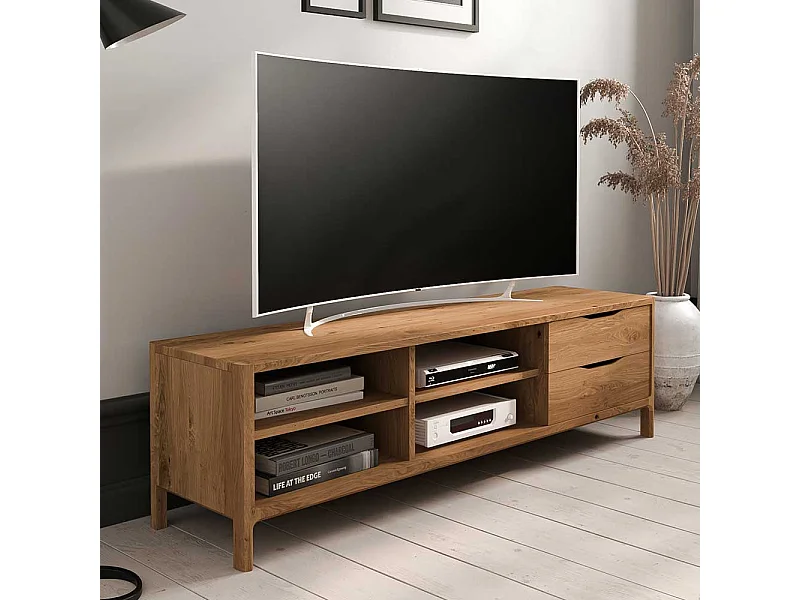 TV Board Fernsehboard mit Schubladen und offenen Fächern