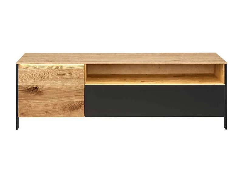 Fernseh Unterschrank massiv aus Wildeiche Massivholz LED Beleuchtung