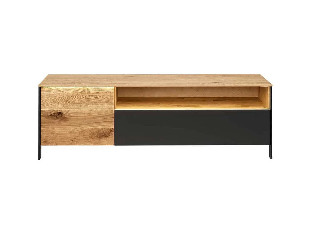 Fernseh Unterschrank massiv aus Wildeiche Massivholz LED Beleuchtung