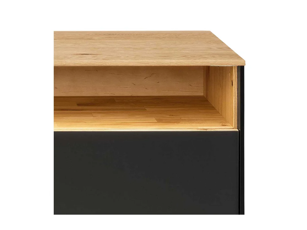 Fernseh Unterschrank massiv aus Wildeiche Massivholz LED Beleuchtung