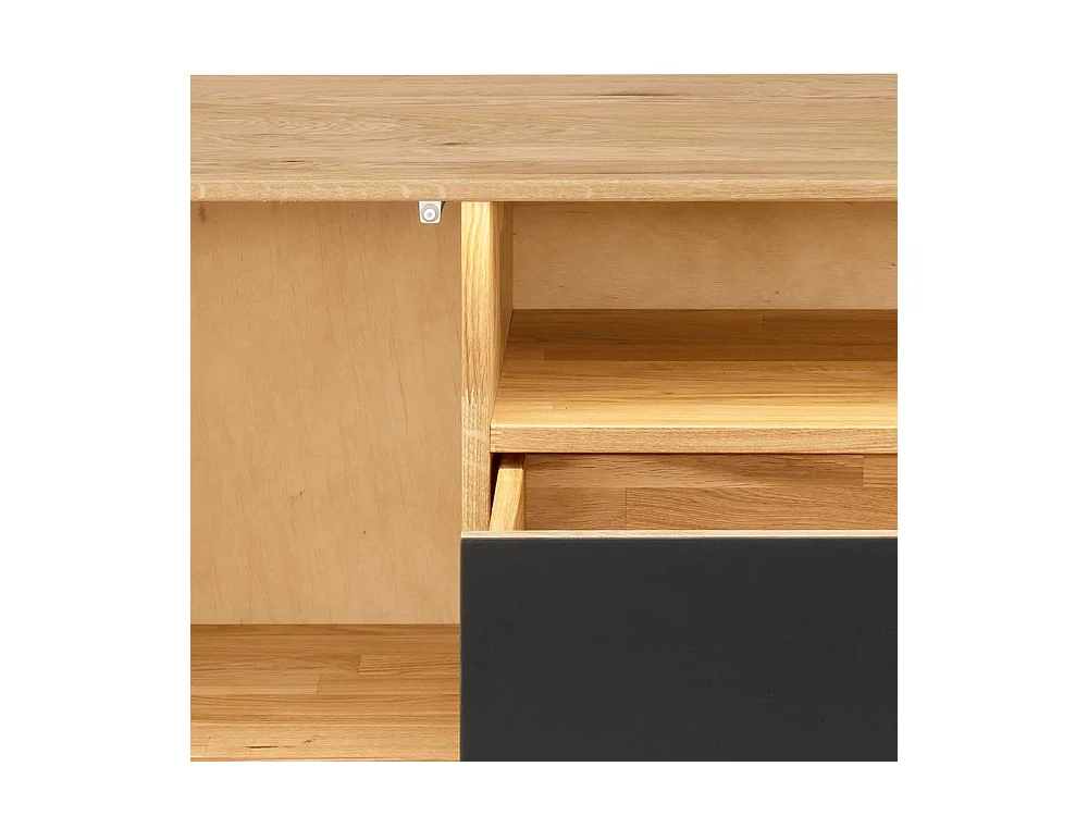 Fernseh Unterschrank massiv aus Wildeiche Massivholz LED Beleuchtung