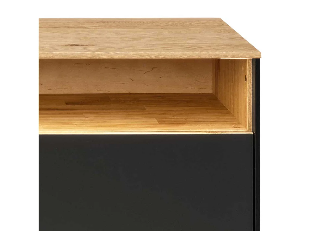 Fernseh Unterschrank massiv aus Wildeiche Massivholz LED Beleuchtung