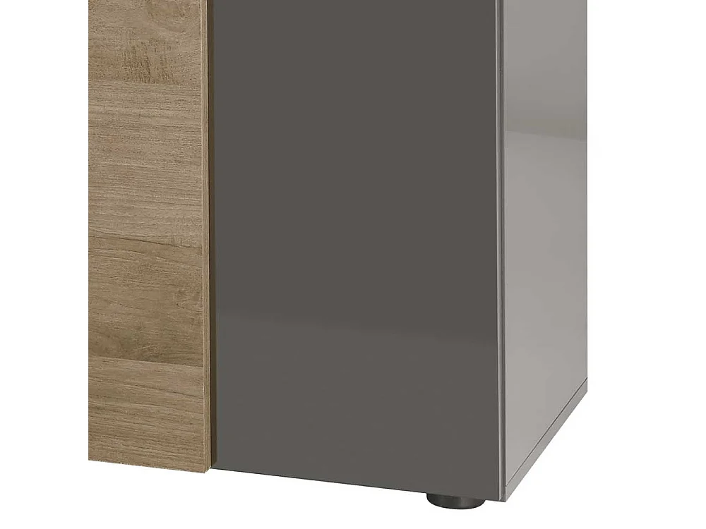 Flachstrecke Wohnzimmer in modernem Design Dunkelgrau & Eichefarben