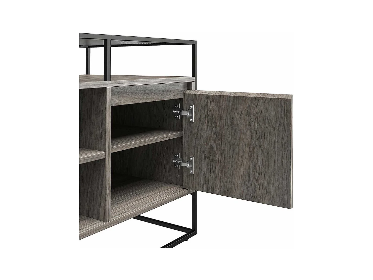 TV Schrank mit Bügelgestell Eiche Grau