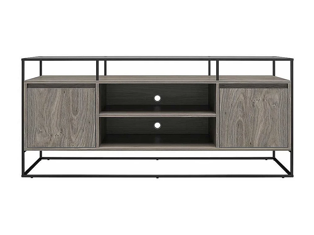 TV Schrank mit Bügelgestell Eiche Grau