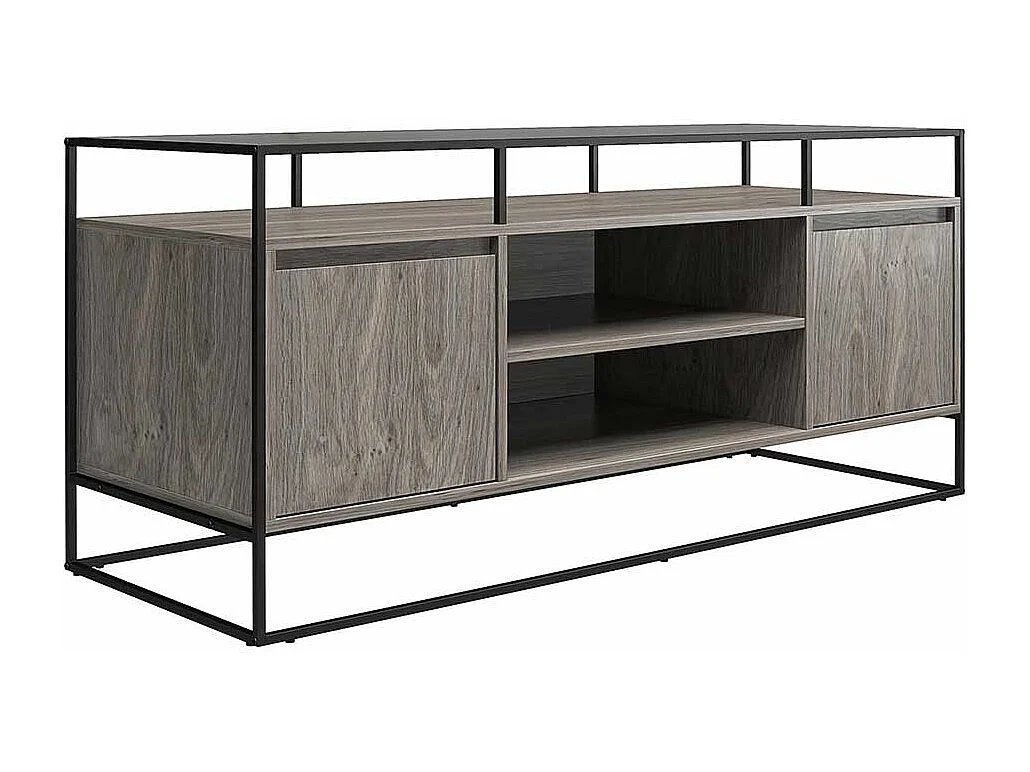 TV Schrank mit Bügelgestell Eiche Grau