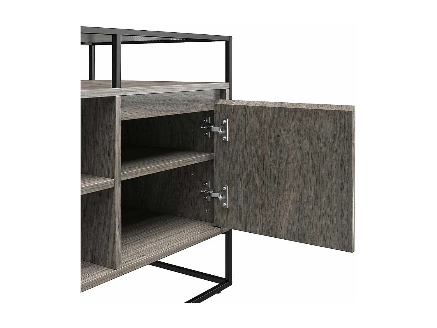 TV Schrank mit Bügelgestell Eiche Grau