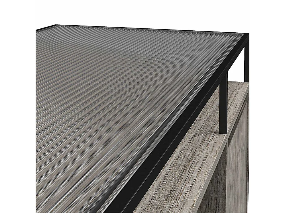 TV Schrank mit Bügelgestell Eiche Grau