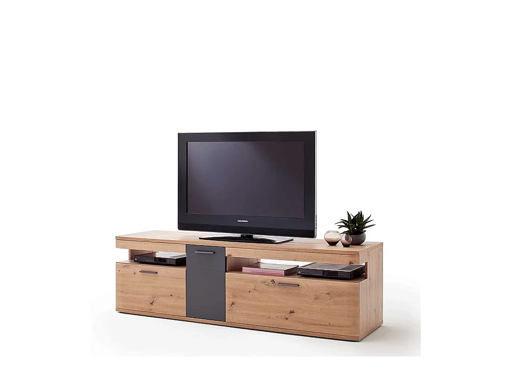 Fernsehtisch in Eichefarben und Anthrazit 180 cm breit