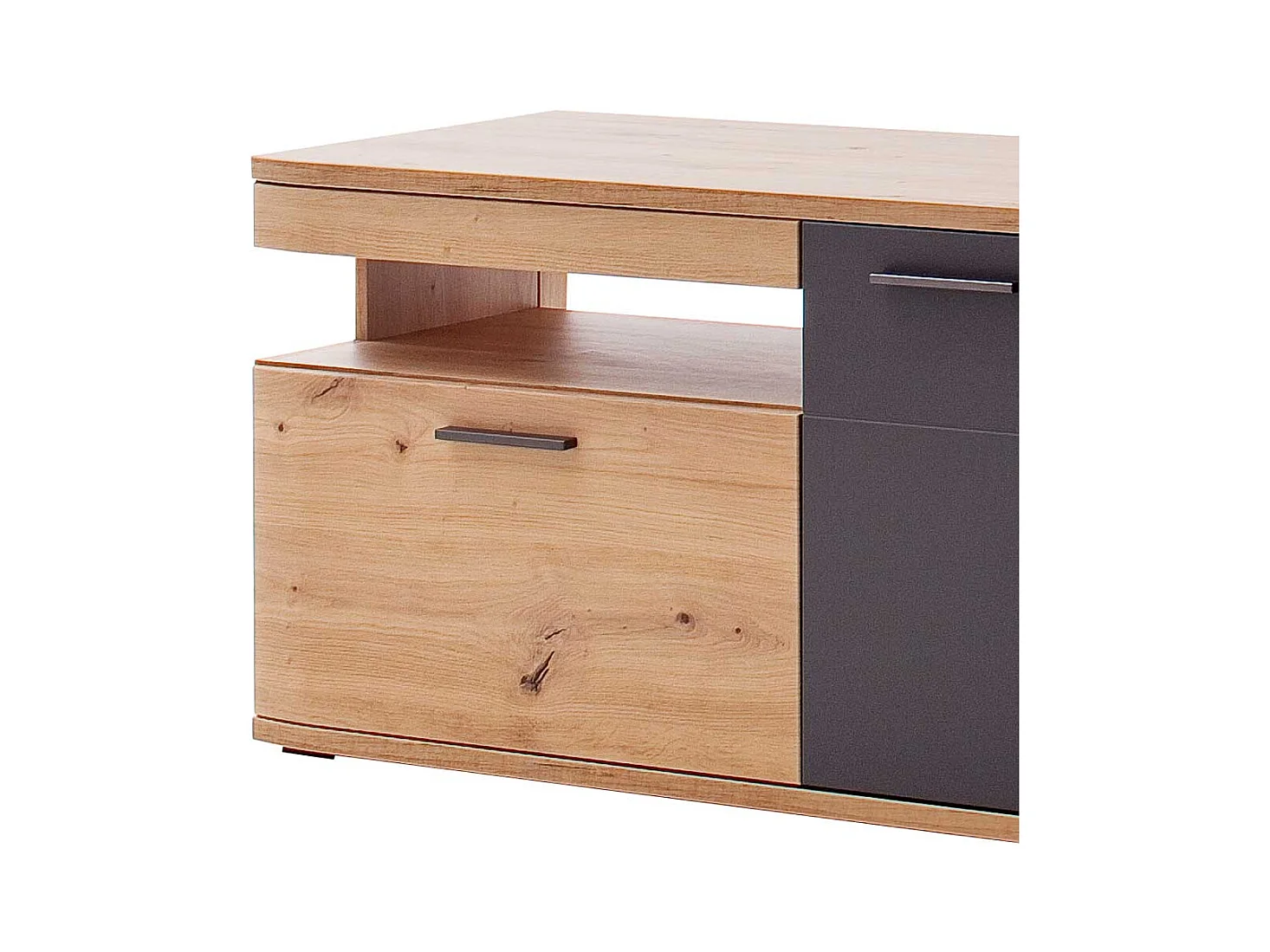 Fernsehtisch in Eichefarben und Anthrazit 180 cm breit