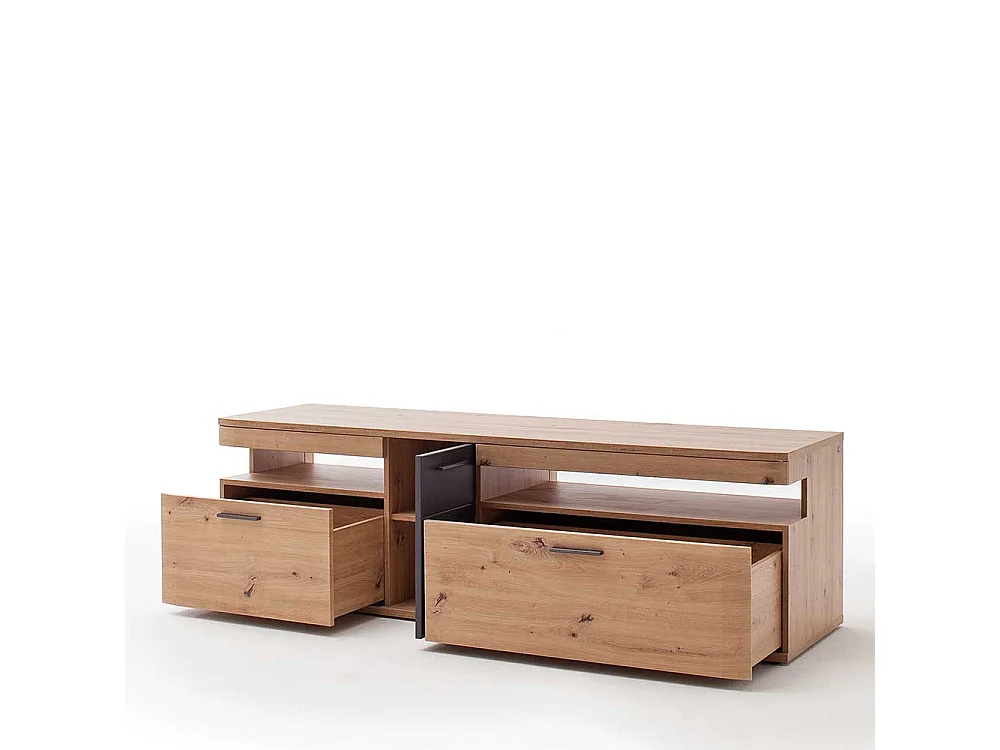 Fernsehtisch in Eichefarben und Anthrazit 180 cm breit