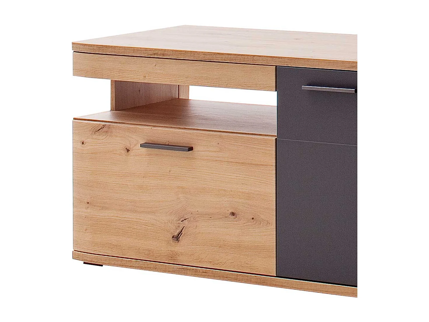 Fernsehtisch in Eichefarben und Anthrazit 180 cm breit