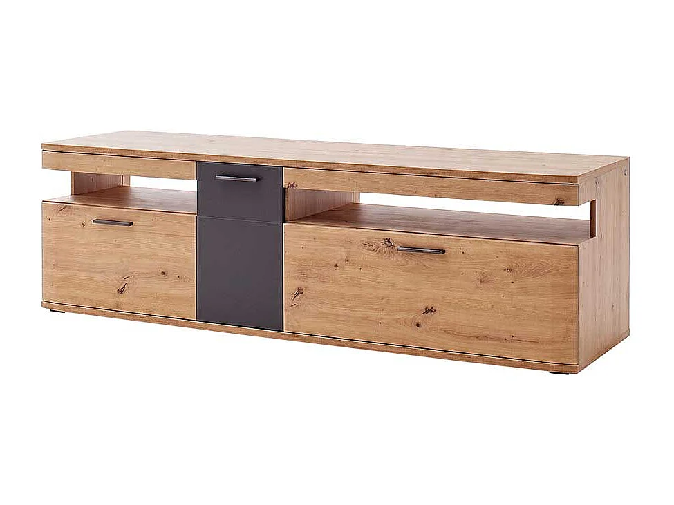 Fernsehtisch in Eichefarben und Anthrazit 180 cm breit