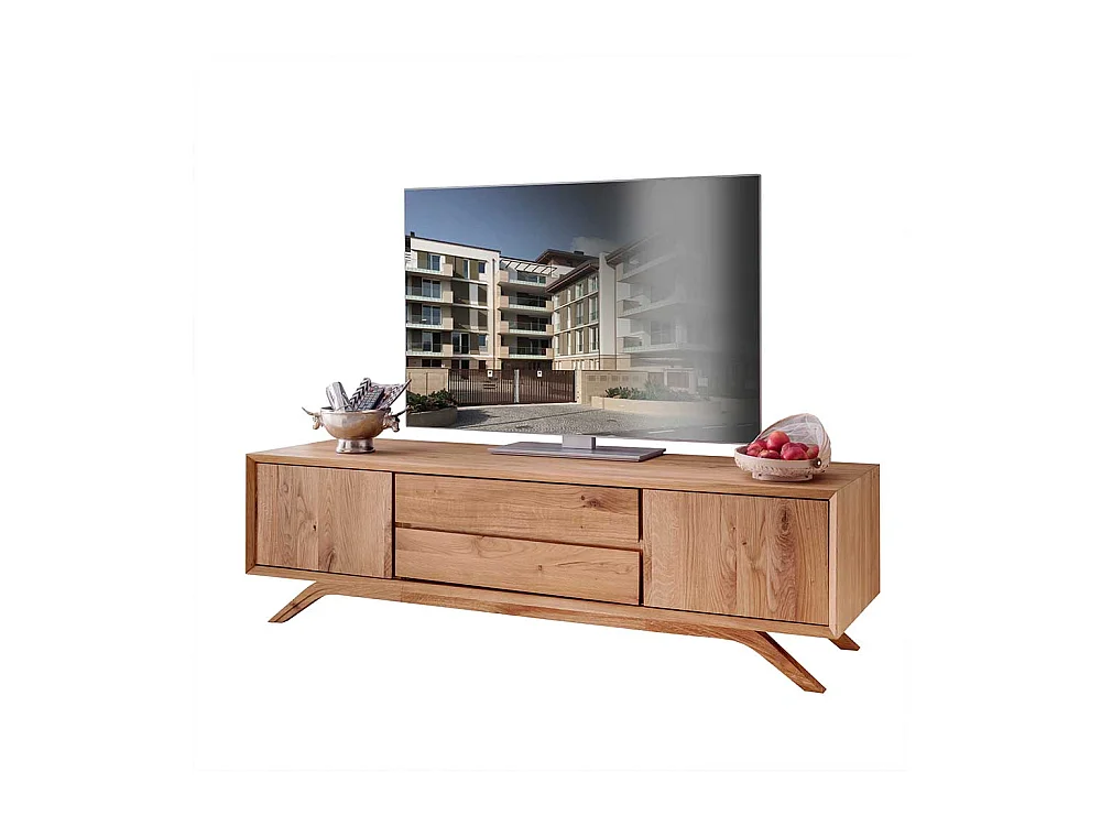 Fernsehmöbel Vollholz aus Wildeiche Massivholz 180 cm breit