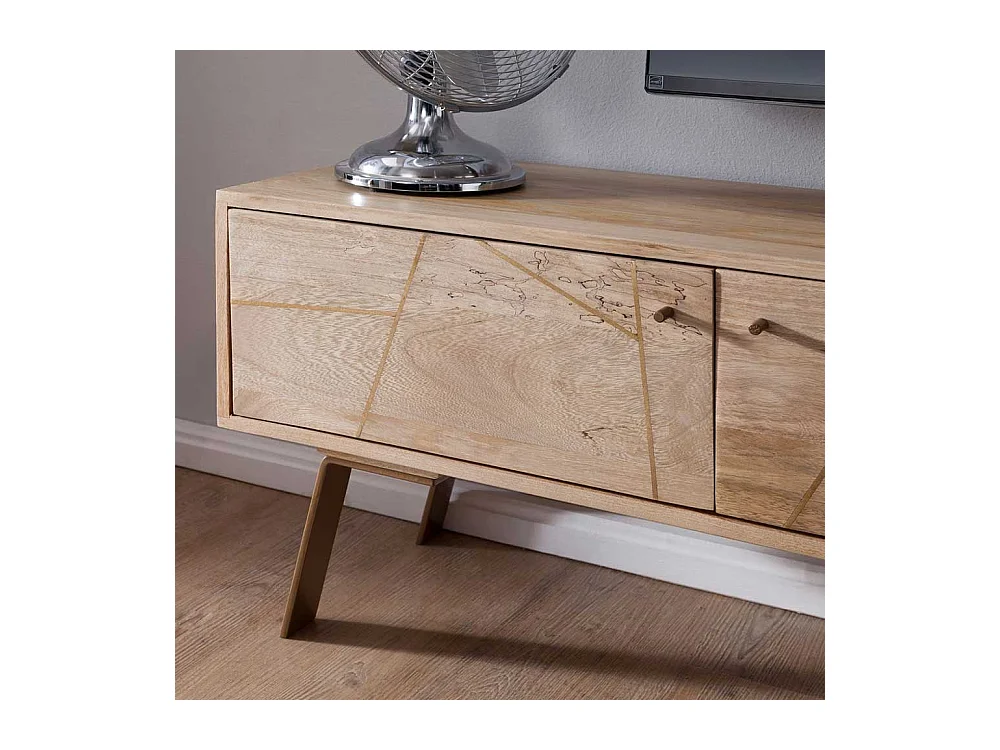 TV Lowboard aus Mangobaum Massivholz und Eisen 145 cm breit