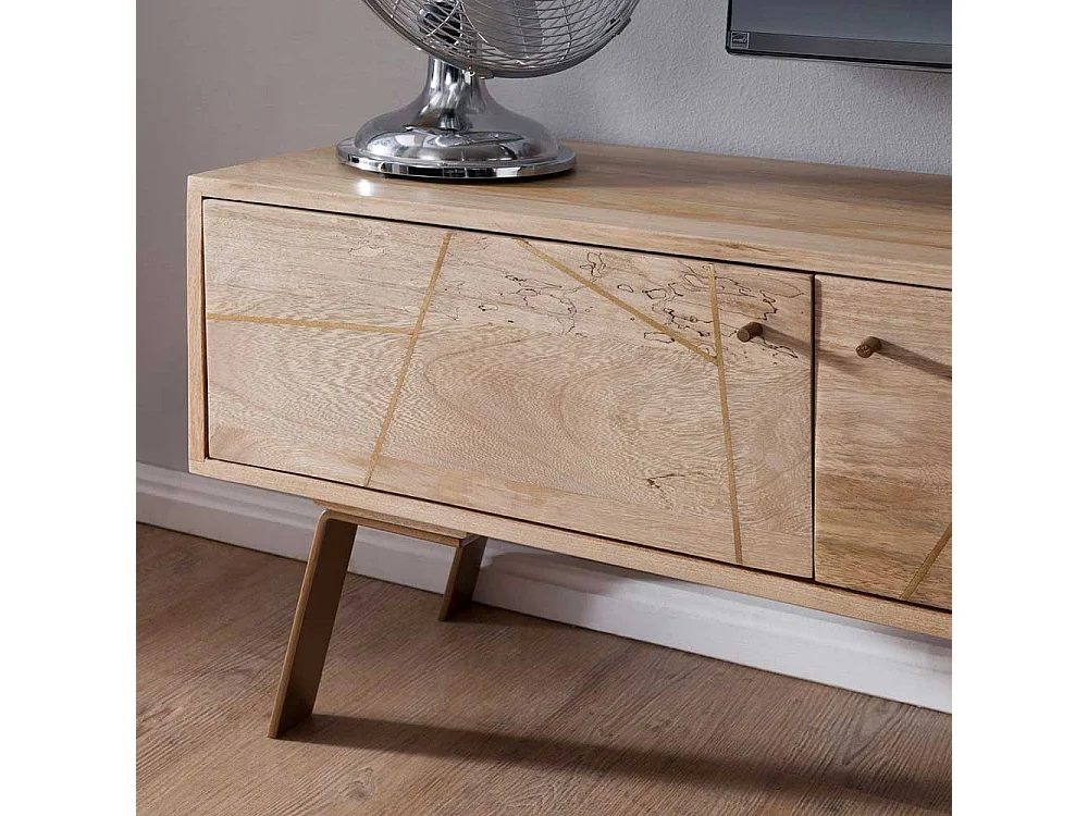 TV Lowboard aus Mangobaum Massivholz und Eisen 145 cm breit