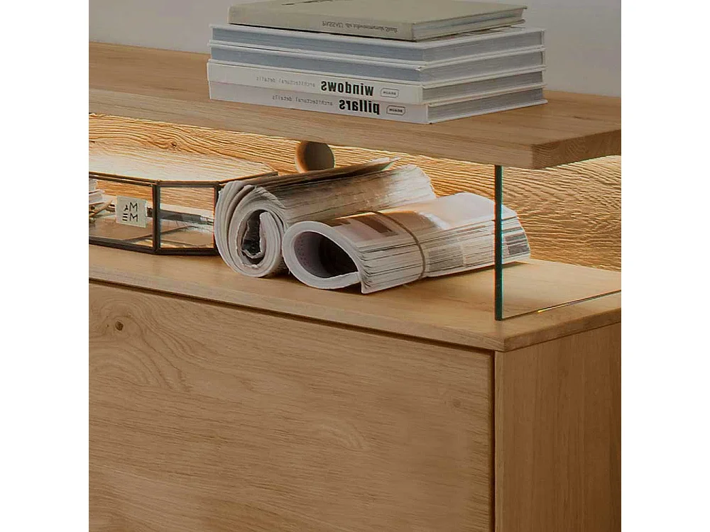 Fernseh Unterschrank massiv aus Wildeiche geölt Push to open Funktion