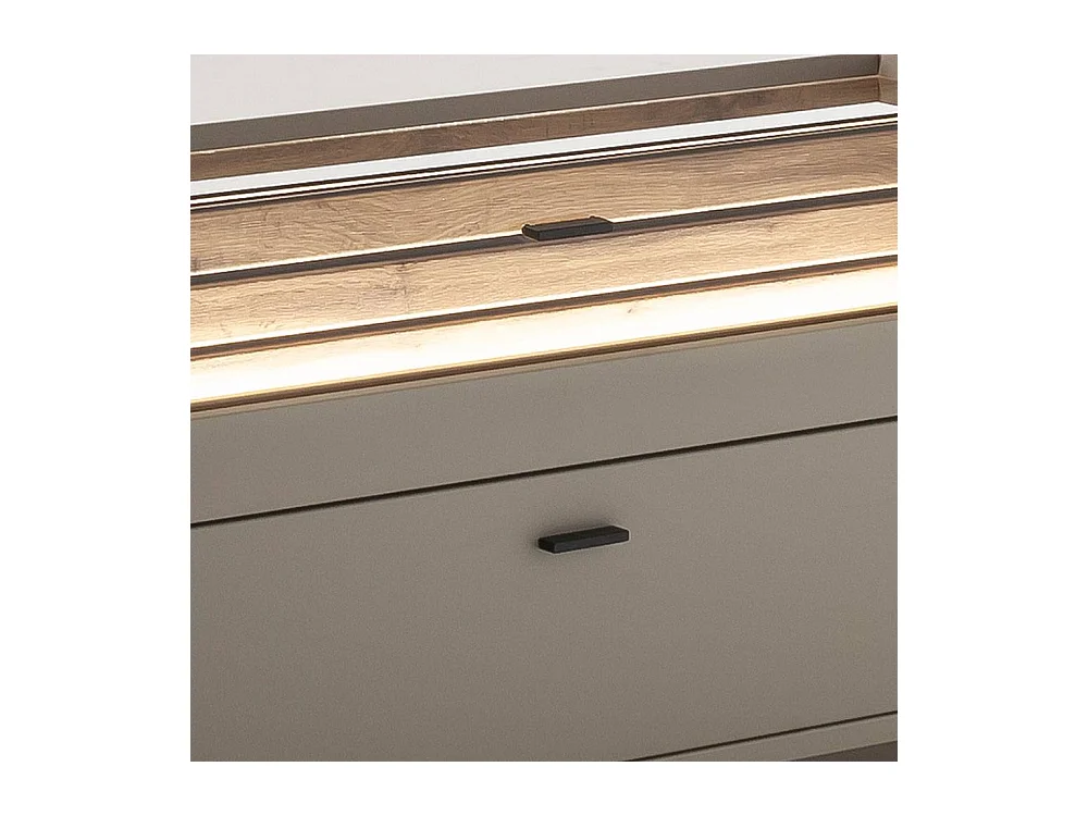 TV Board Fernsehschrank in Grau und Wildeichefarben