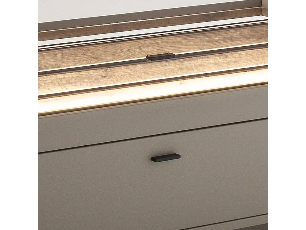 TV Board Fernsehschrank in Grau und Wildeichefarben