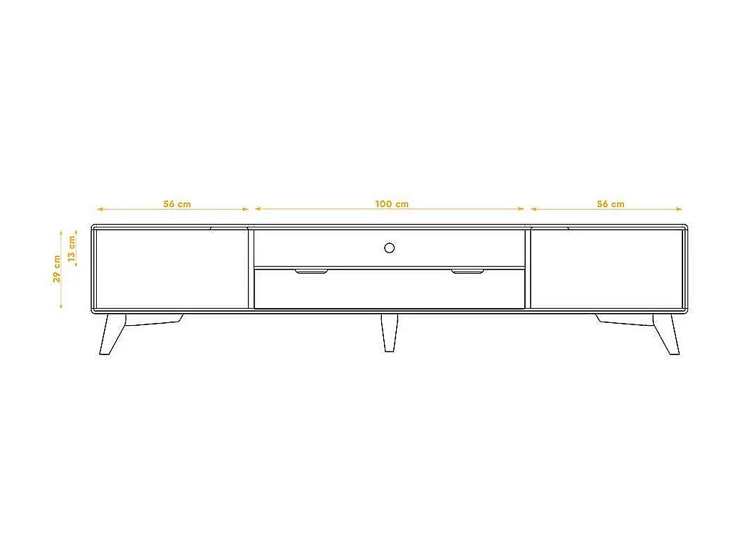 Fernsehkommode in Weiß und Wildeiche 220 cm breit