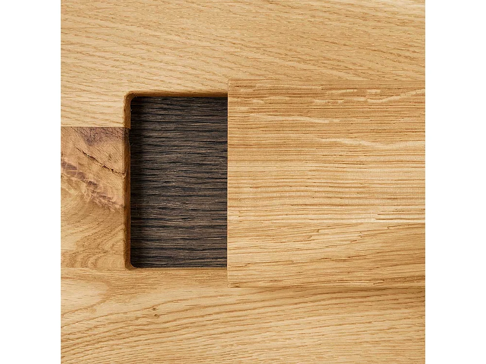 TV Lowboard aus Wildeiche und Eiche Massivholz zwei Schubladen