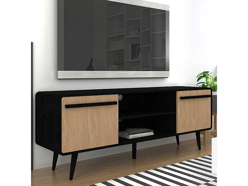 TV Lowboard Fernsehboard mit Türen 139 cm breit