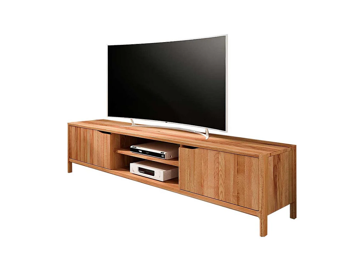 TV Board Lowboard mit Türen aus Kernbuche Massivholz