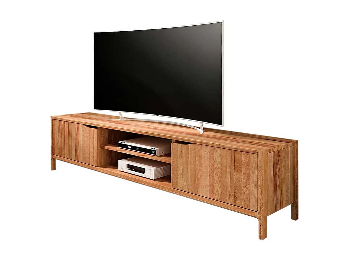 TV Board Lowboard mit Türen aus Kernbuche Massivholz