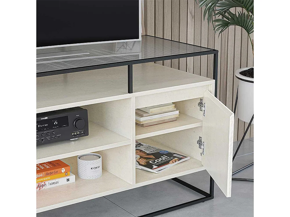 TV Lowboard mit Türen offenen Gerätefächern