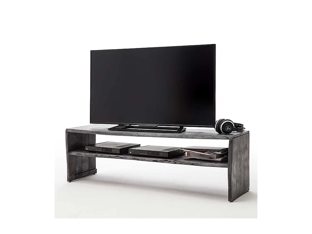 Fernseher Tisch in Grau Akazie Massivholz