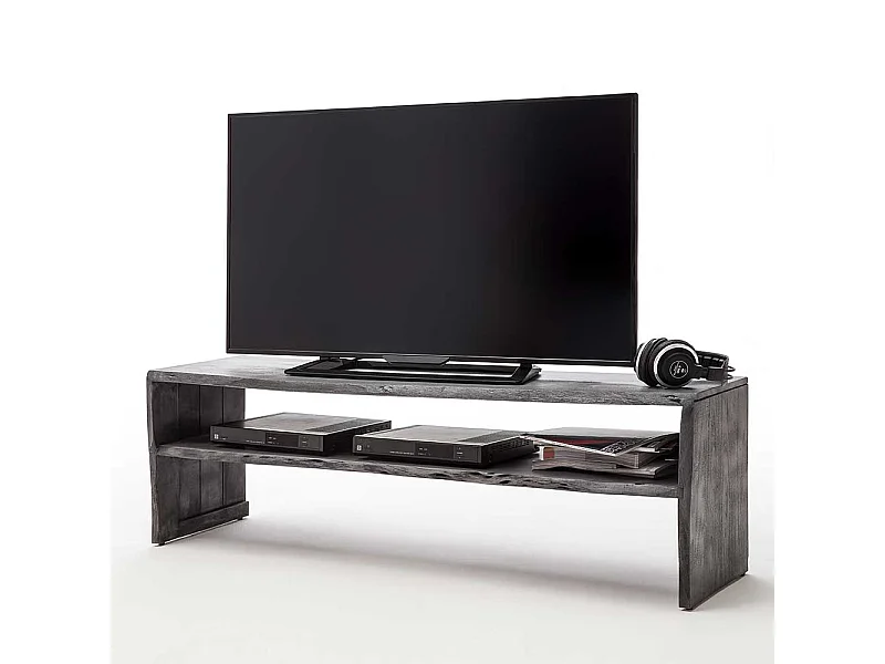Fernseher Tisch in Grau Akazie Massivholz