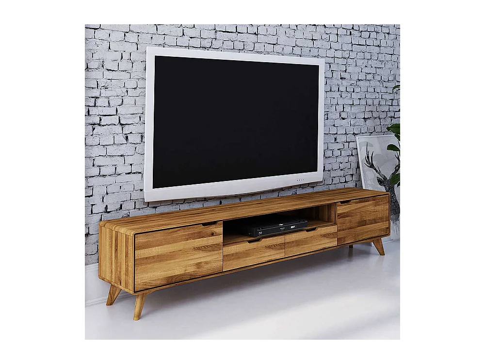 TV Board aus Wildeiche Massivholz 220 cm breit