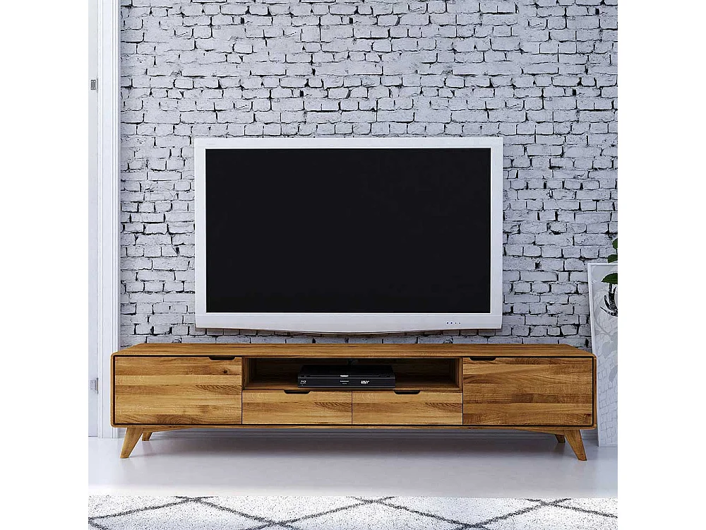 TV Board aus Wildeiche Massivholz 220 cm breit