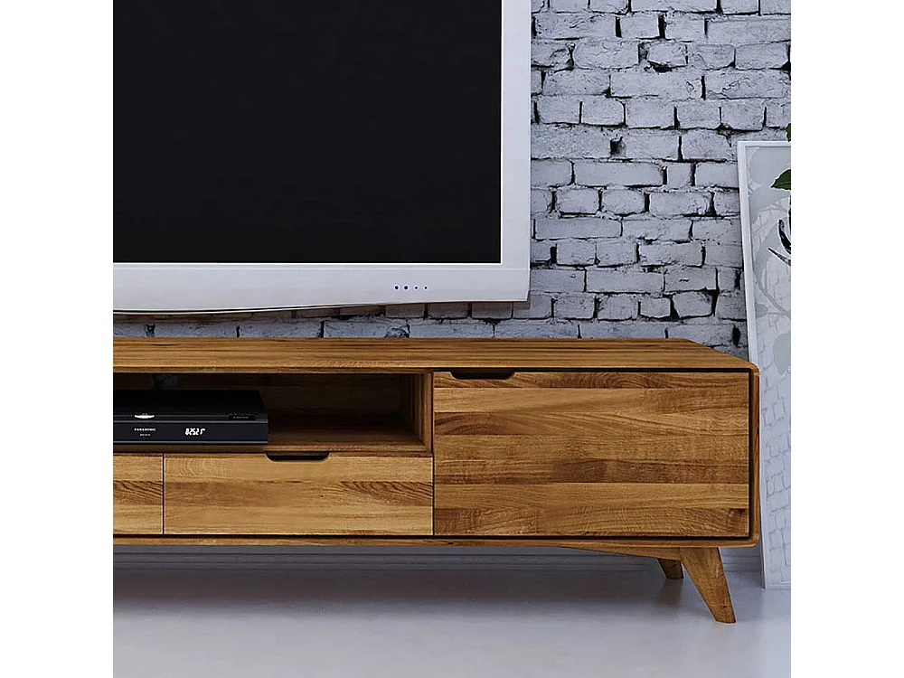 TV Board aus Wildeiche Massivholz 220 cm breit