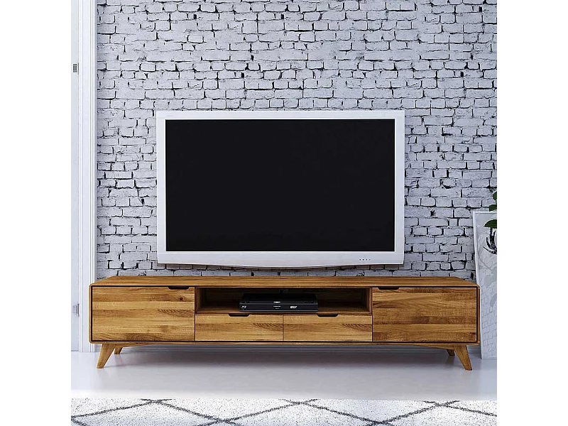 TV Board aus Wildeiche Massivholz 220 cm breit