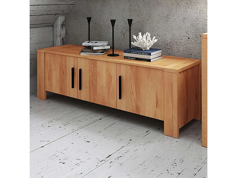 Massivholz Lowboard aus Kernbuche geölt 155 cm