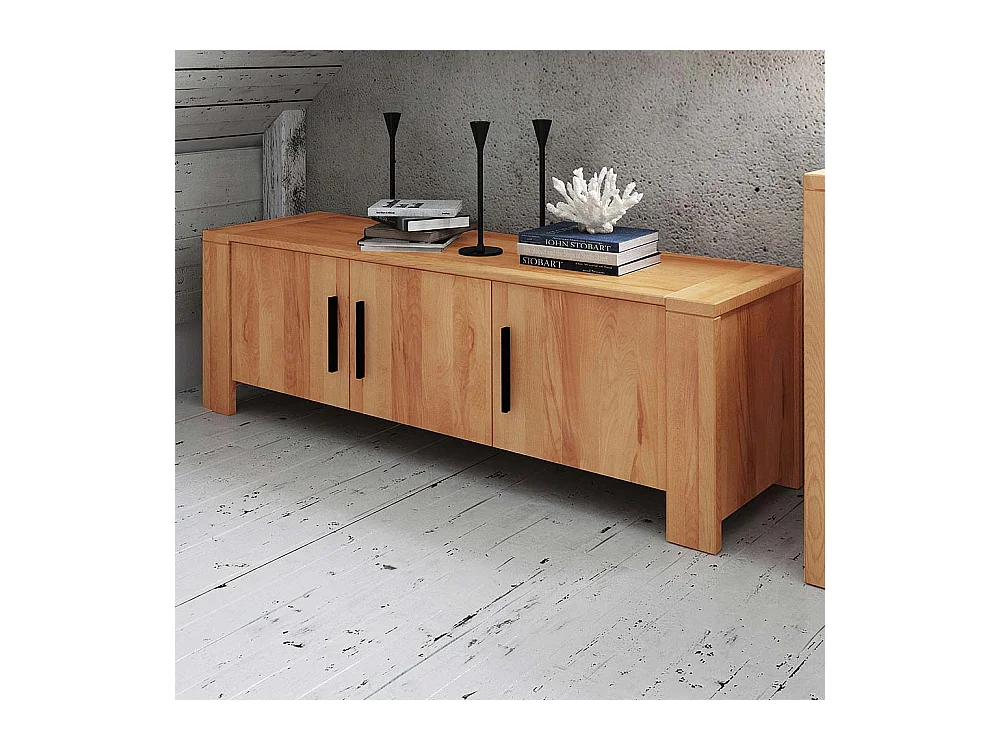 Massivholz Lowboard aus Kernbuche geölt 155 cm