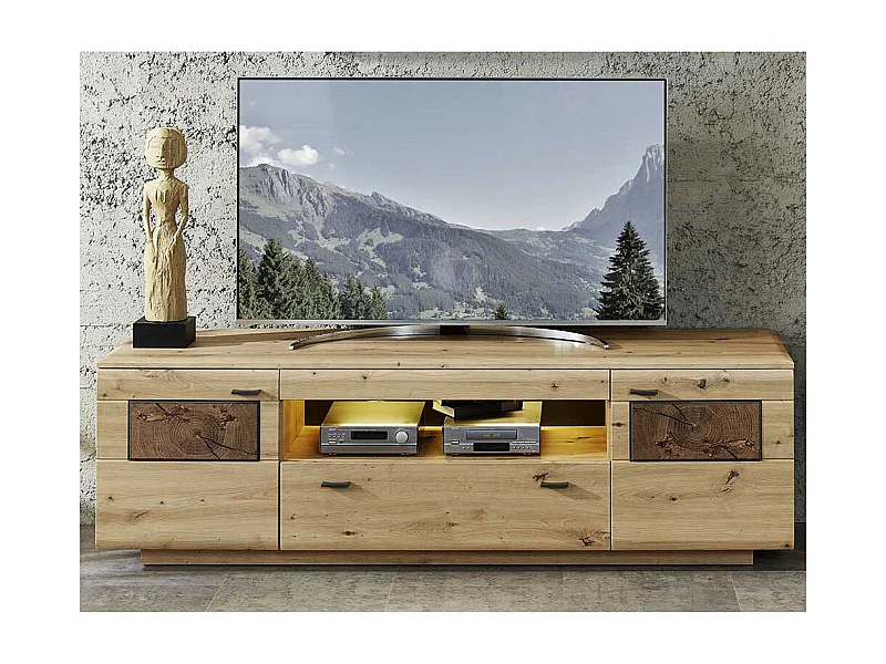 Fernsehboard in Wildeiche Hirnholz Optik 190 cm breit