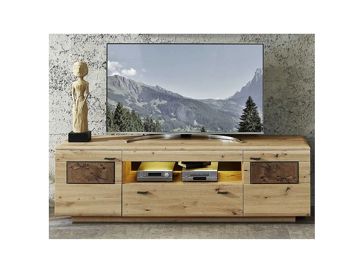 Fernsehboard in Wildeiche Hirnholz Optik 190 cm breit